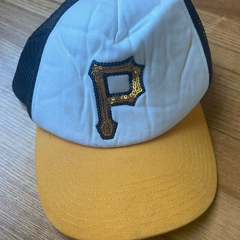 47 BRAND PITTSBURGH PIRATES GLIMMER BLING WOMENS SNAPBACK MESH TRUCKER HAT